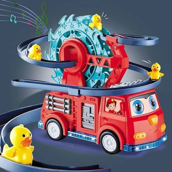 Musical Duck Fire Truck Slide Toy — Lights & Sounds